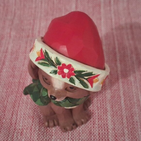 Jim Shore Heartwood Creek Mini #6004296 CHRISTMAS PUPPY IN HAT Scarf - Picture 3 of 7